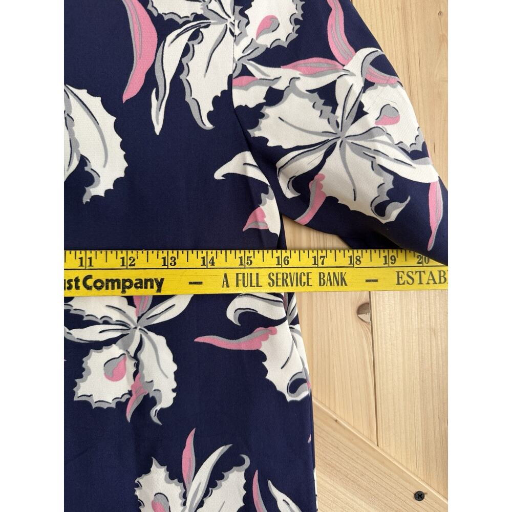 Marni Navy White Floral Short Sleeve Top Made In Italy Quiet Luxury ($940) Sz 38 - Picture 7 of 9